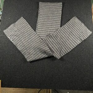 Armani Exchange Ribbed Knit Scarf Dark Gray Wool One Size